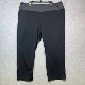 Rebook Leggings Women 3XL Black Gray High Rise Breathable Yoga Gym Pull On 42x30